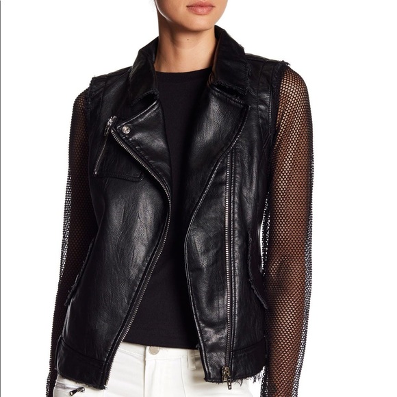 BLANK NYC NWT Black Vegan Leather Mouth Off Vest M - Picture 15 of 16